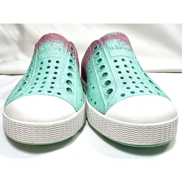 Native Jefferson Bling Sneakers, Hollywood Hydrangea Bling/Shell White, Kid Sz 9 - Picture 2 of 10